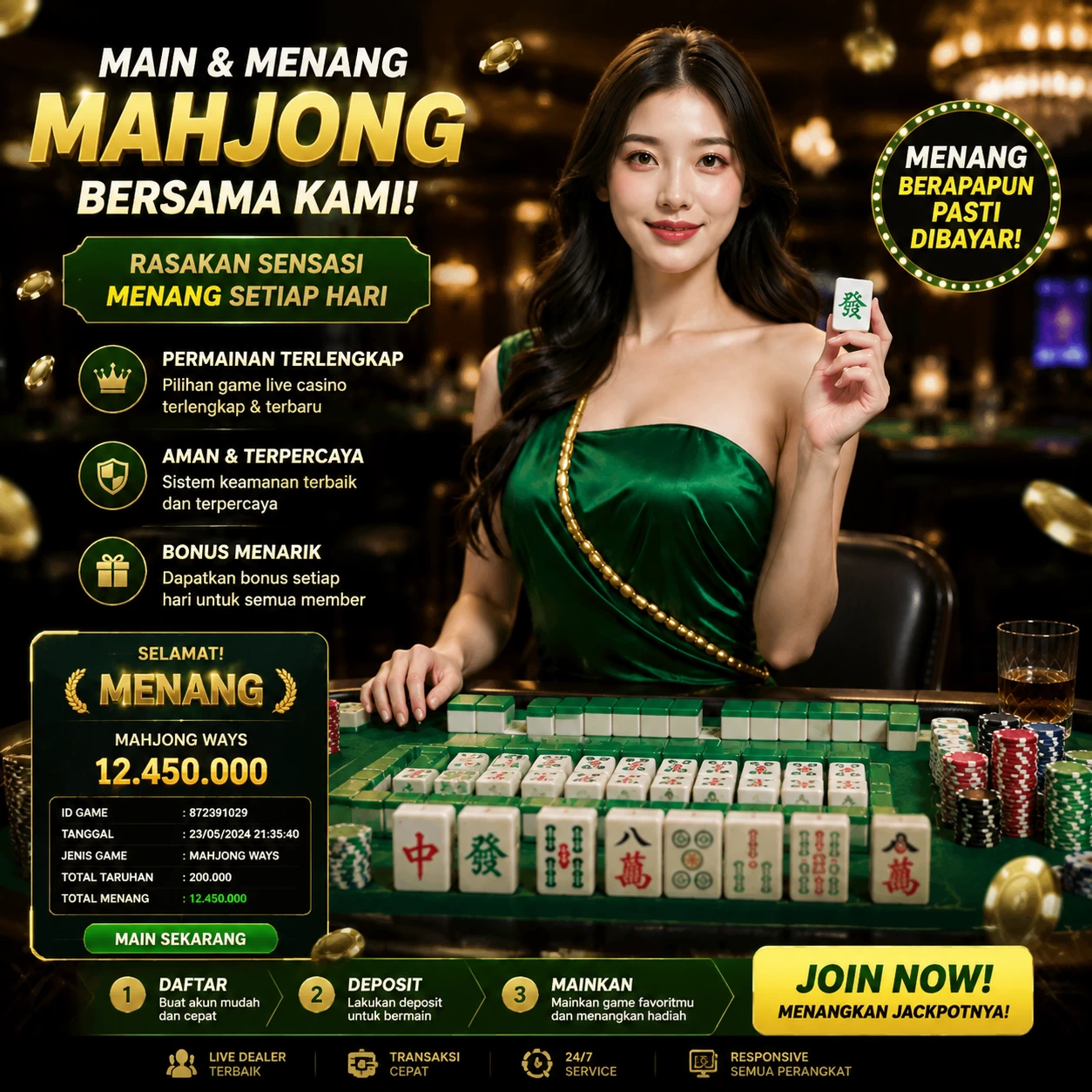 Yang berubah di honda555: bookmark, e-wallet, turnover